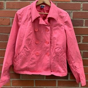 Gap coral double breasted denim jacket- 8